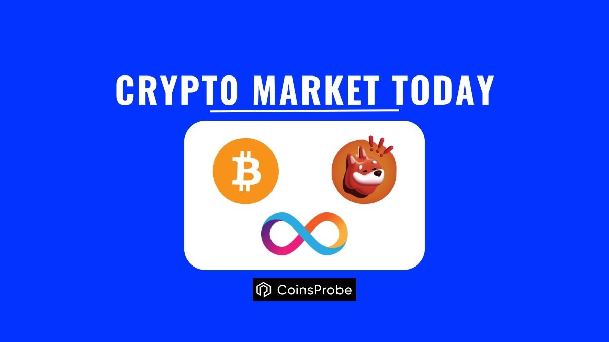 Crypto Market Today Text and Crypto Coins Logo