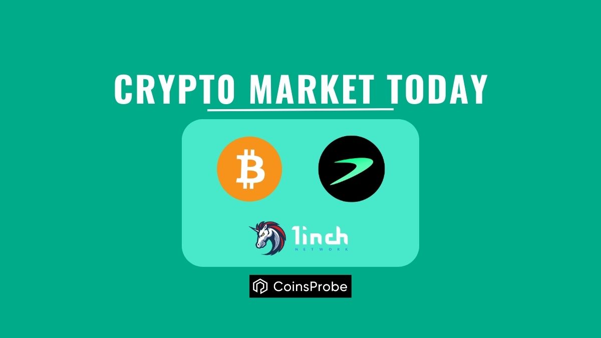 Crypto Market Today Text With Crypto logos