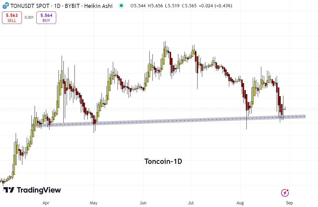 Toncoin Chart 29 August