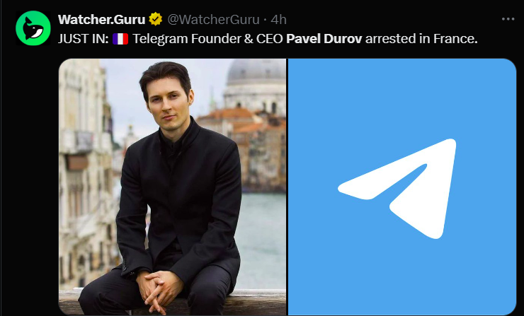 Wtcher Guru Tweet Abouut Pavel Durov