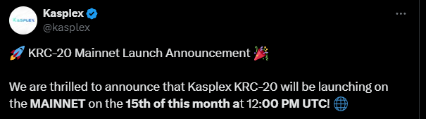 Kasplex tweet