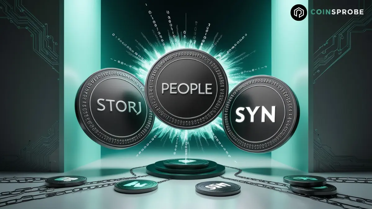 PEOPLE, STROJ, and SYN coins symbol