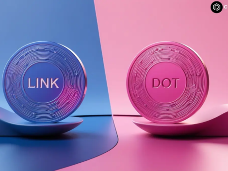 Chainlink (LINK) and Polkadot (DOT) Tokens Logo