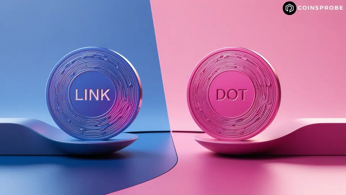 Chainlink (LINK) and Polkadot (DOT) Tokens Logo