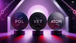 POL, VET, and ATOM Tokens Logo