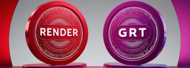 RENDER and GRT Tokens Logo