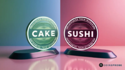 CAKE and SUSHI Tokens Logo