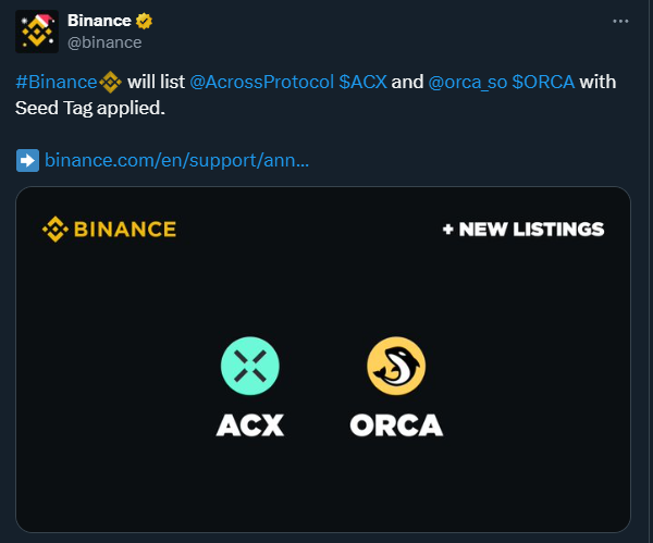 Binance Tweet 06 Dec