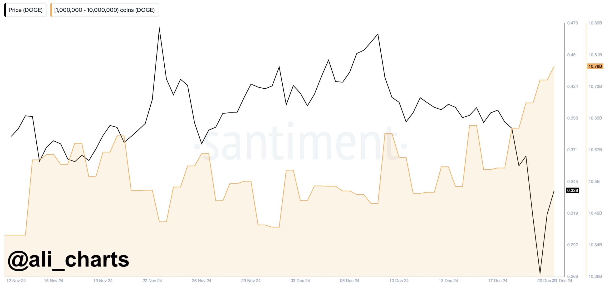 Dogecoin (DOGE) Whales Data