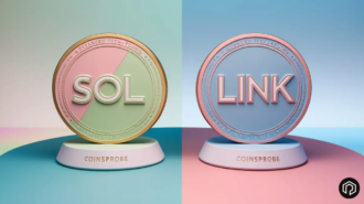 Solana (SOL) and Chainlink(LINK) Tokens Logo