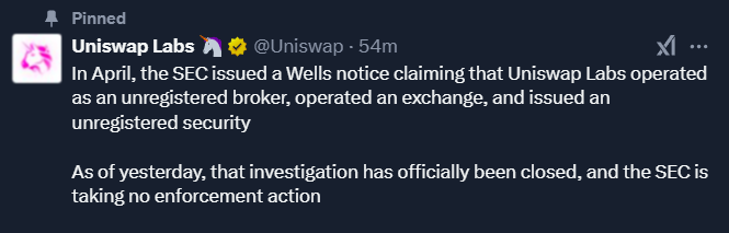 Uniswap SEC News