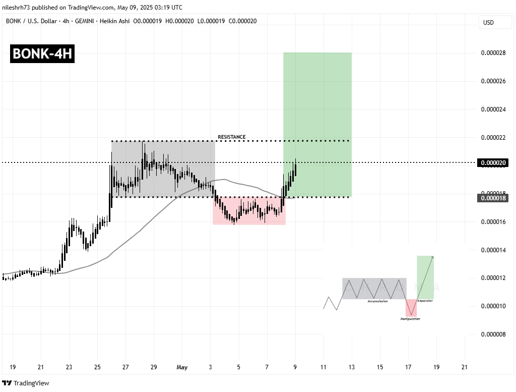 Bonk (BONK) 4H Chart