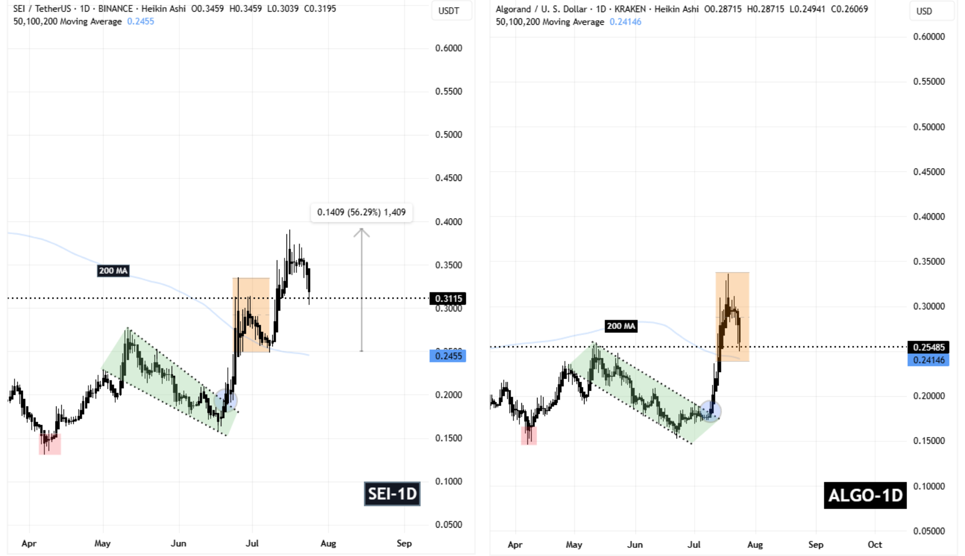SEI and ALGO Fractal Chart