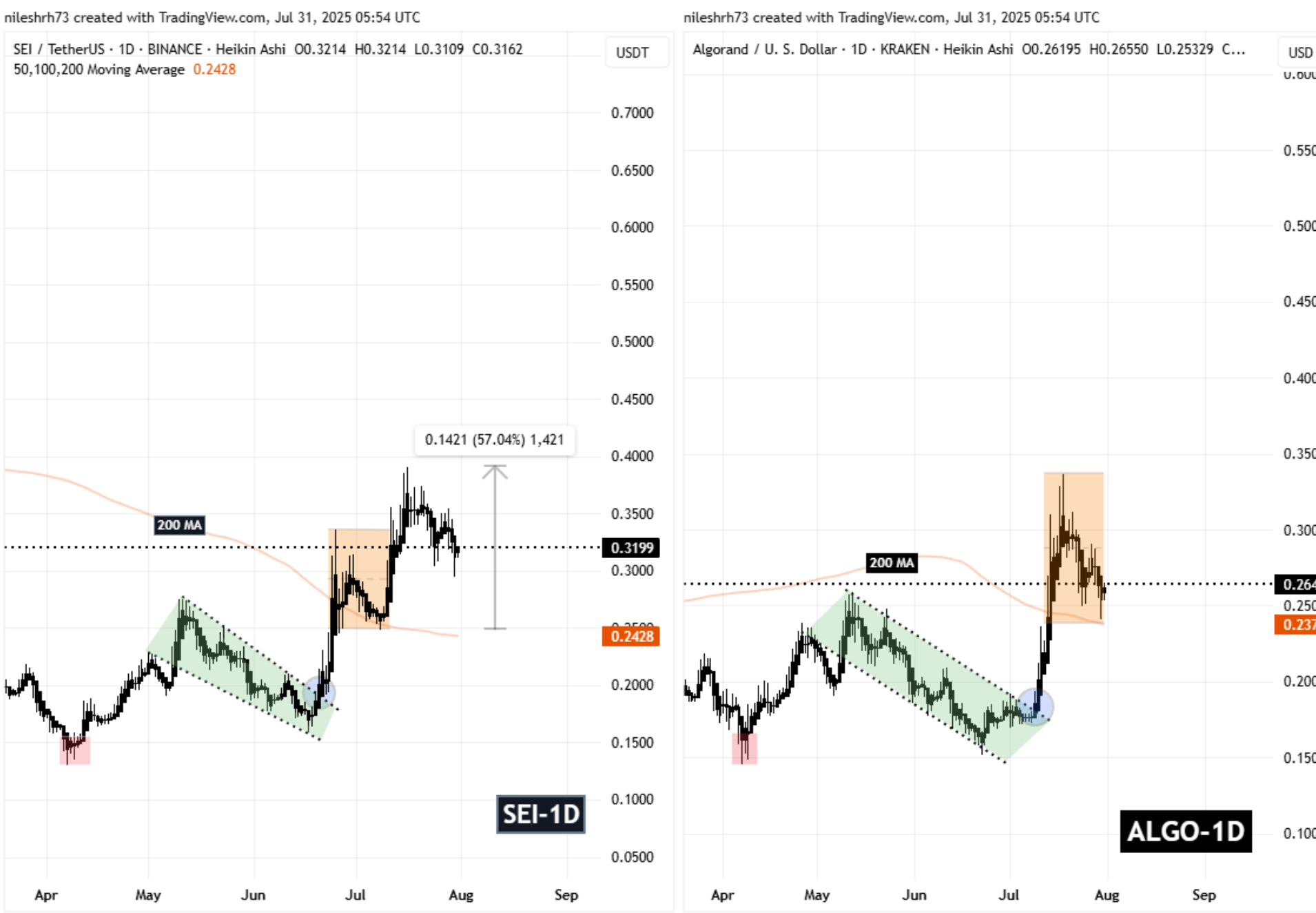 SEI and ALGO Fractal Chart