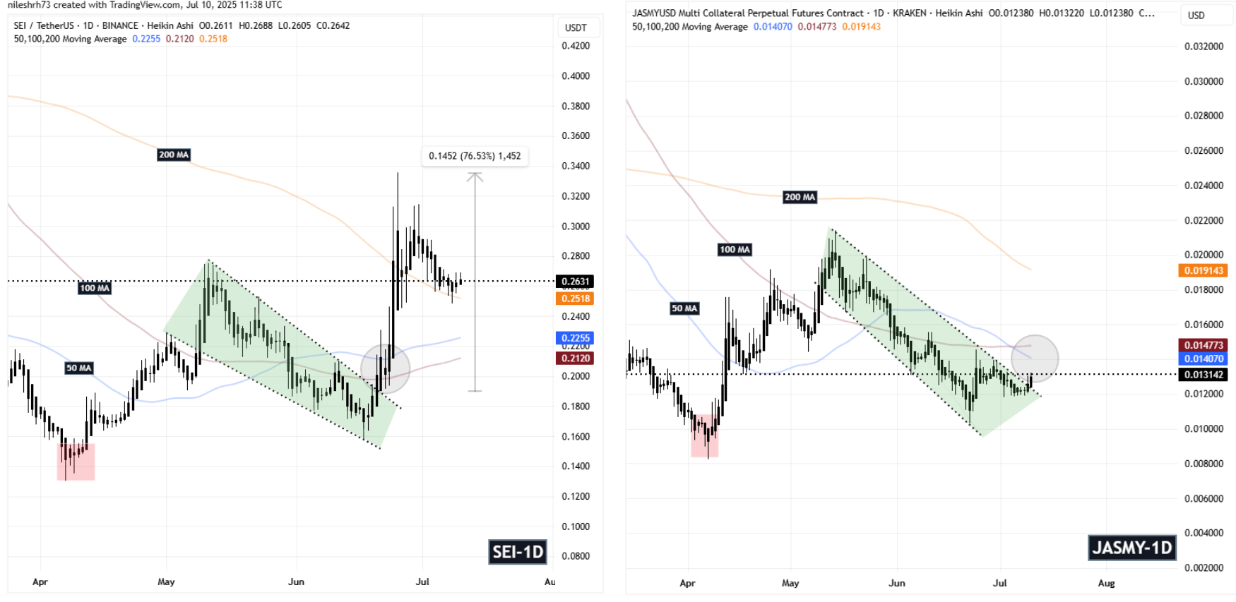 SEI and JASMY Fractal Chart
