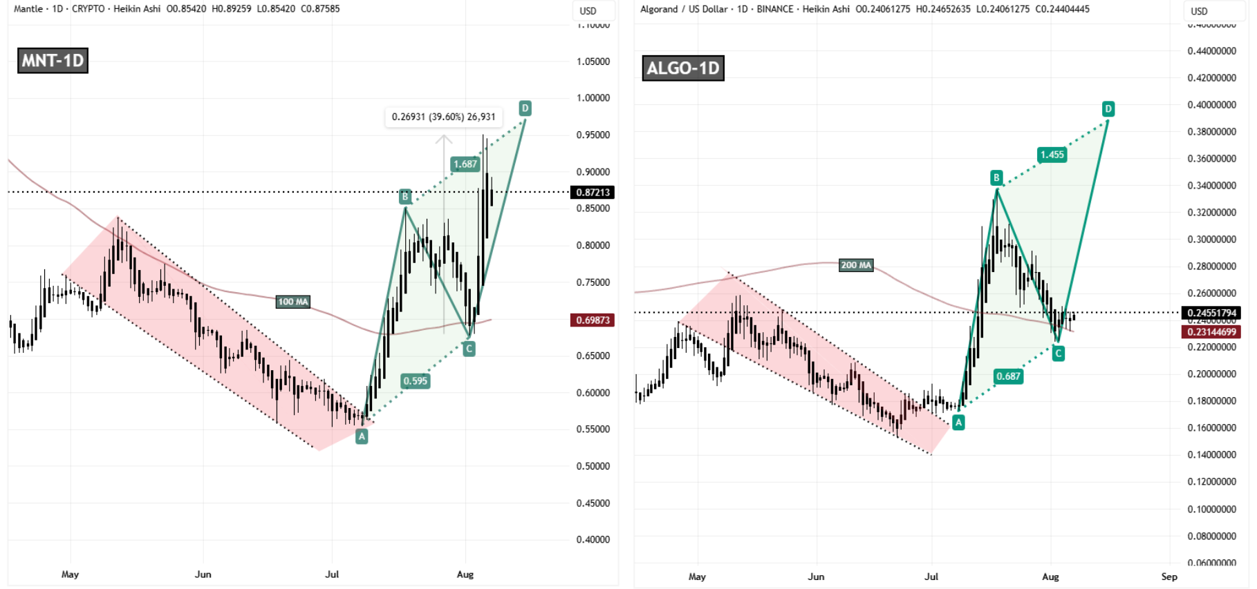 MNT and ALGO Fractal Chart