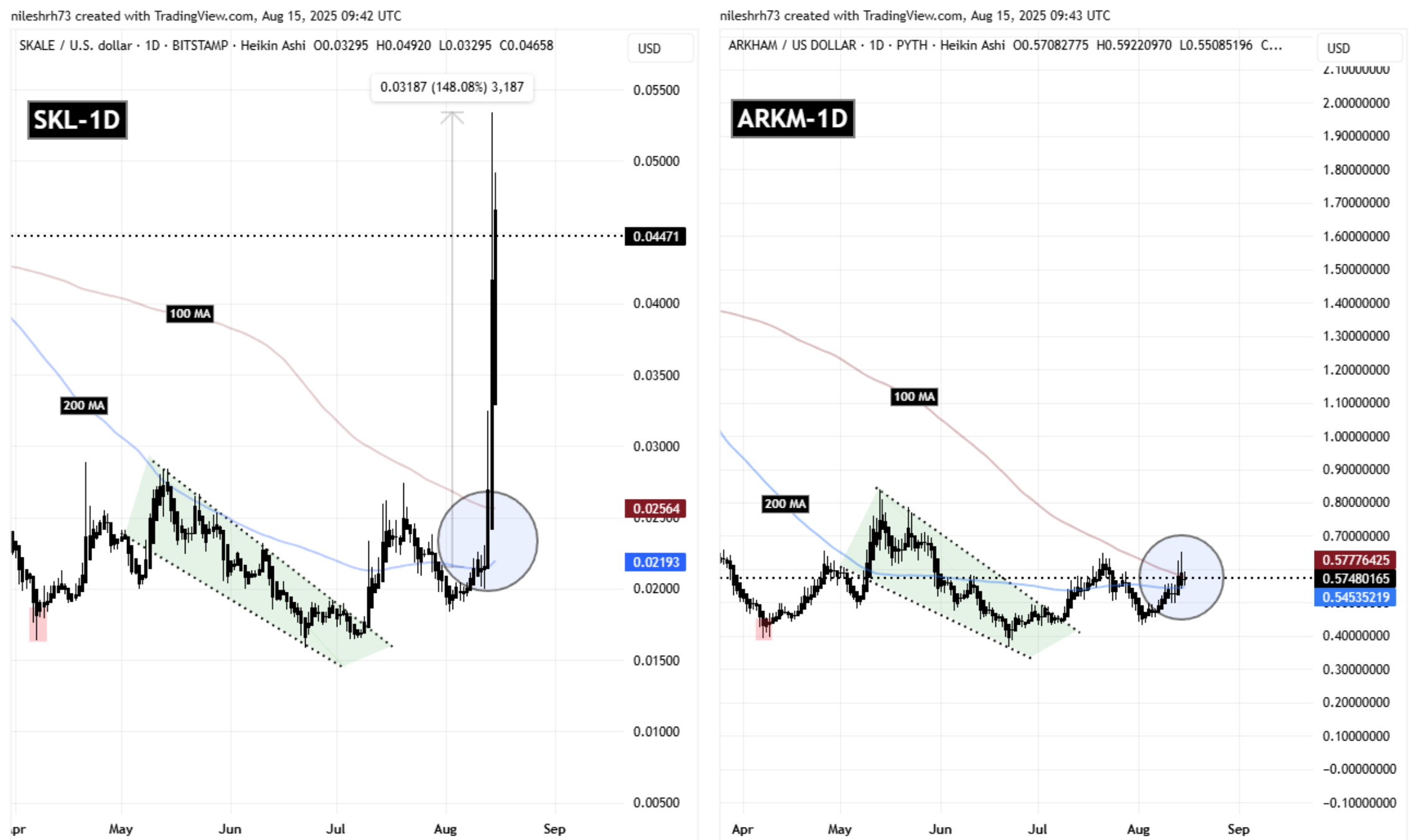 SKL and ARKM Fractal Chart