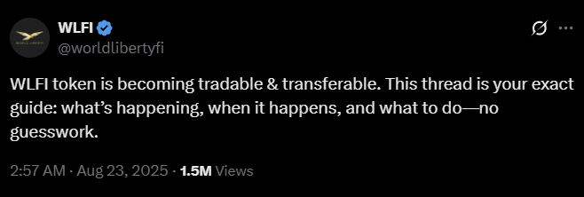 WLFI Listing Announcement