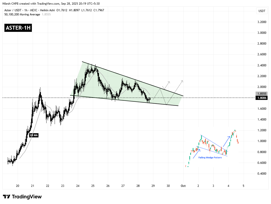 Aster (ASTER) 1H Chart