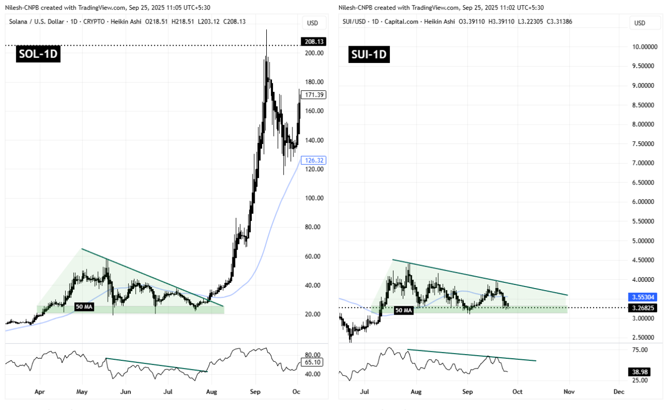 SOL and SUI Fractal Chart