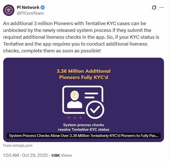 Pi Network Tweet