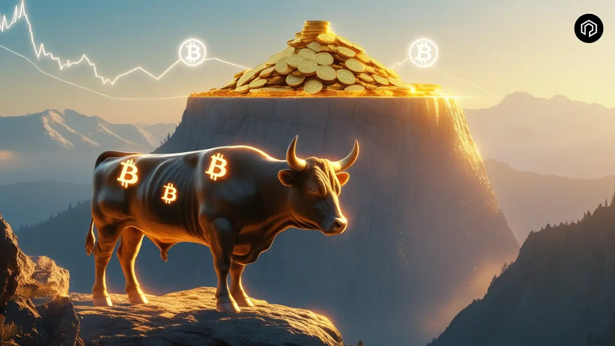 Gold and BTC 3D Image of Bull