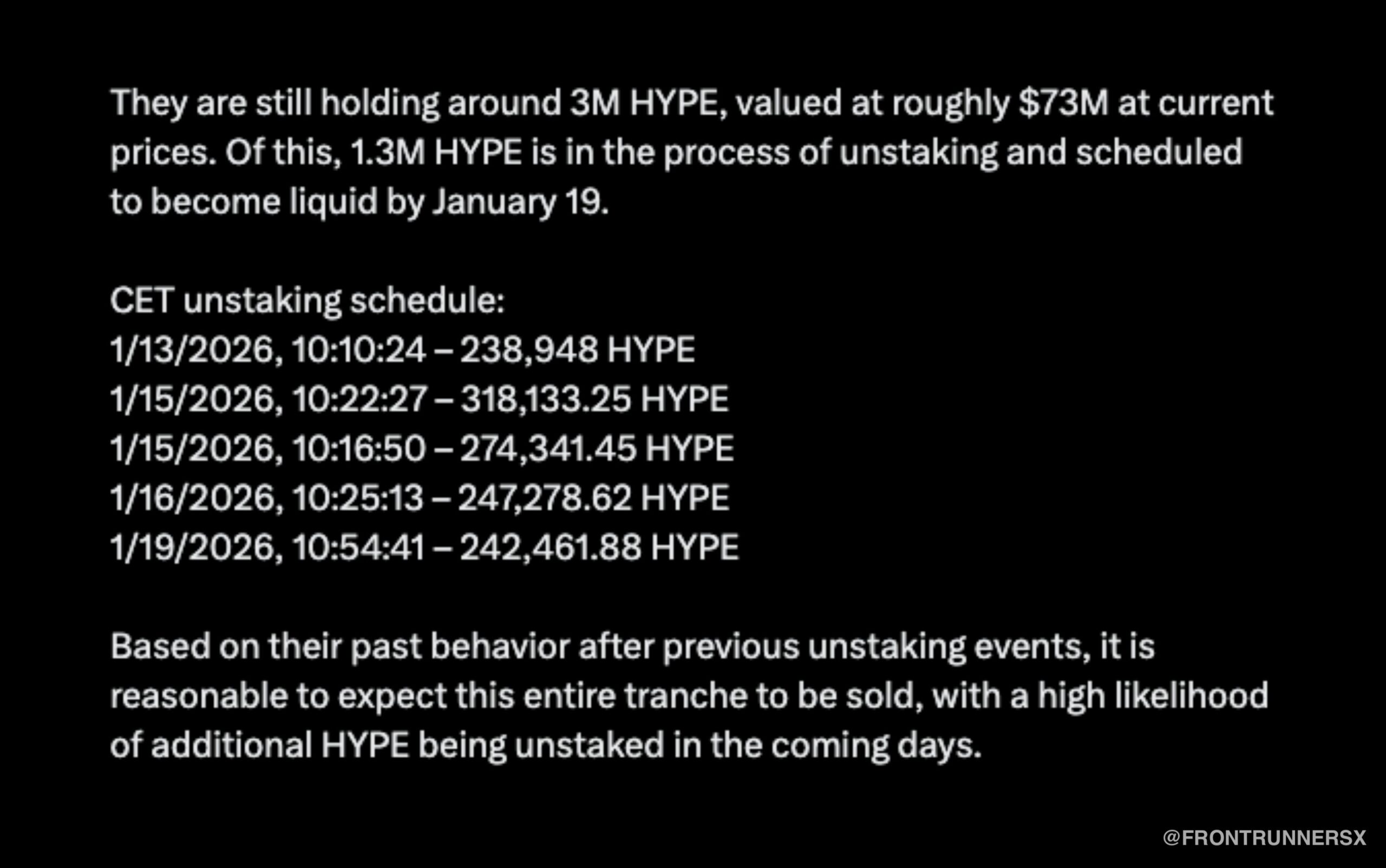 HYPE Whale Unstaking