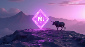 Futuristic violet-themed digital art featuring a powerful bull and POL crystal, symbolizing crypto strength, innovation, and long-term growth.
