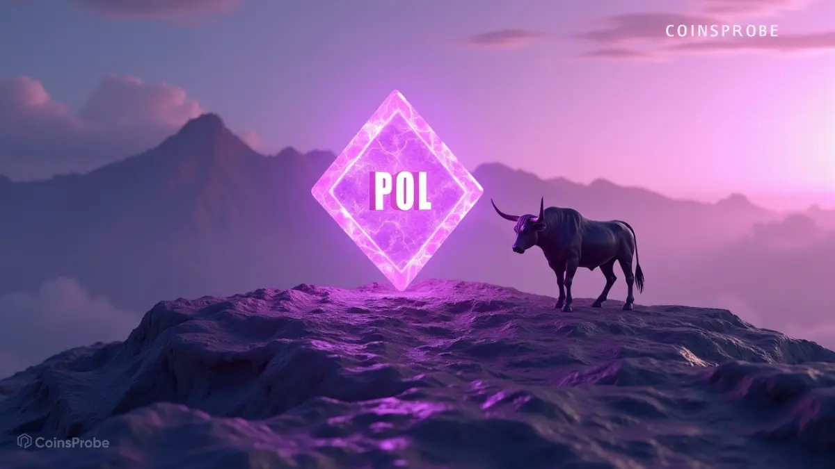 Futuristic violet-themed digital art featuring a powerful bull and POL crystal, symbolizing crypto strength, innovation, and long-term growth.