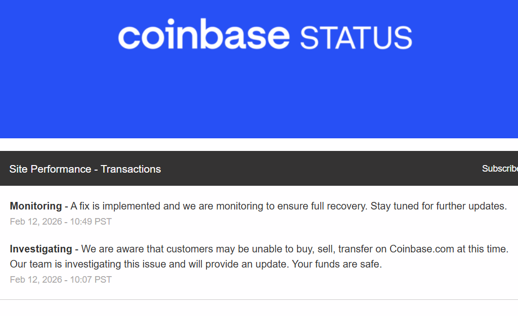 Coinbase Status