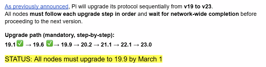 Pi Network Node Second Upgrade