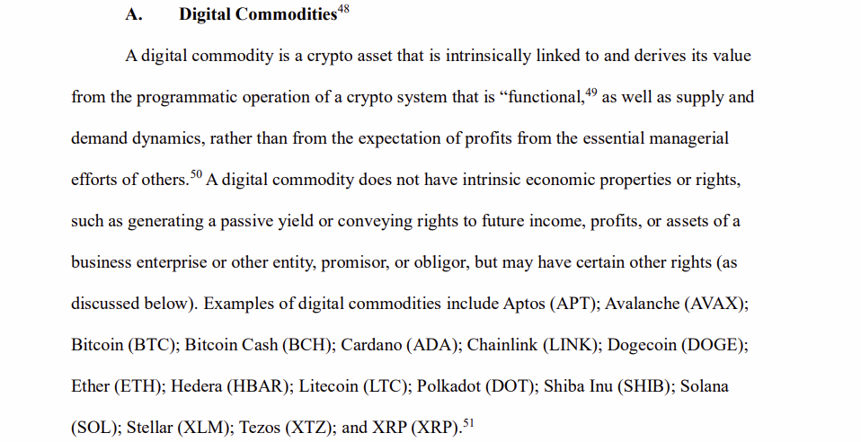 Digital Commodities Asset List