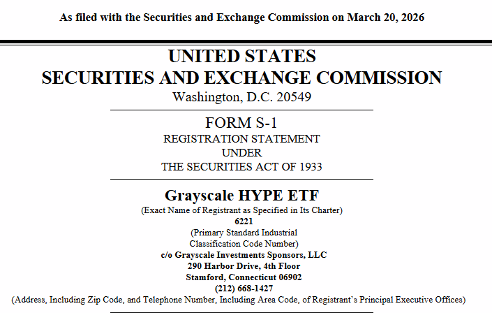 Grayscale HYPE ETF S-1 Form