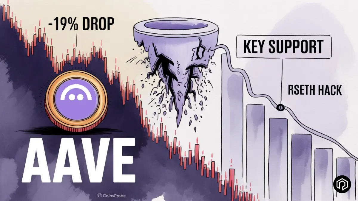 AAVE Price Crashes 19% as Kelp DAO rsETH Hack Triggers TVL Drop — Key Support In Focus