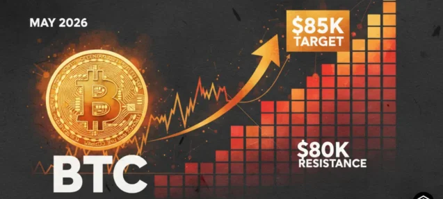 BTC Price Prediction May 2026: $85K Target Meets $80K Liquidity Resistance Wall