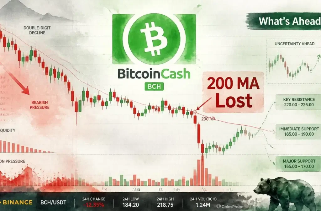 Bitcoin Cash (BCH) Falls Double Digits After Losing Key 200 MA Support -What's Ahead?
