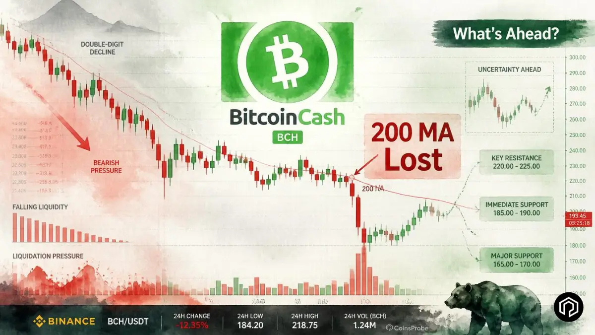 Bitcoin Cash (BCH) Falls Double Digits After Losing Key 200 MA Support -What’s Ahead?