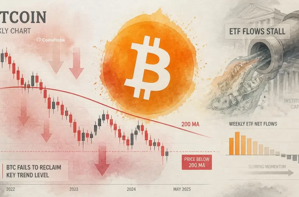 Bitcoin Faces Weekly Pressure After Failing to Reclaim 200 MA — BTC ETF Flows Stall