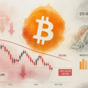 Bitcoin Faces Weekly Pressure After Failing to Reclaim 200 MA — BTC ETF Flows Stall