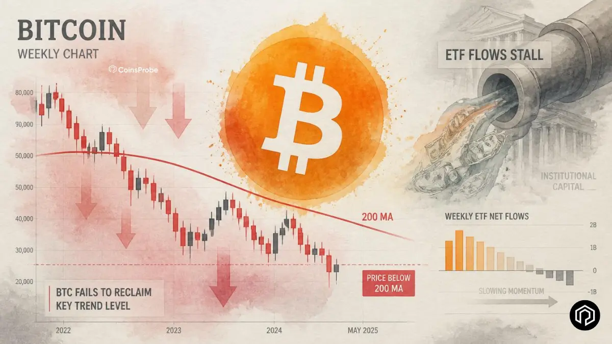 Bitcoin Faces Weekly Pressure After Failing to Reclaim 200 MA — BTC ETF Flows Stall