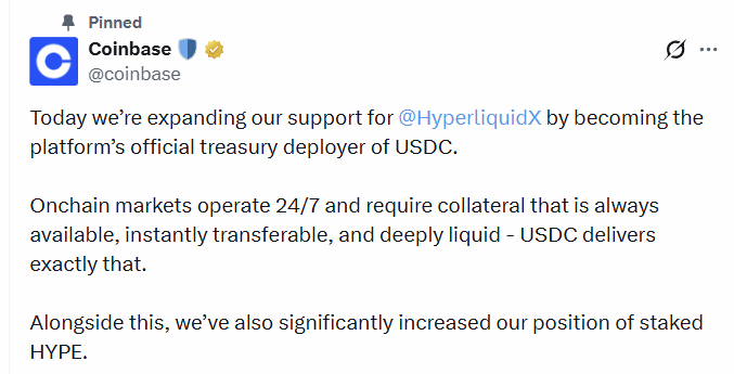 Coinbase and Hyperliquid Partnership