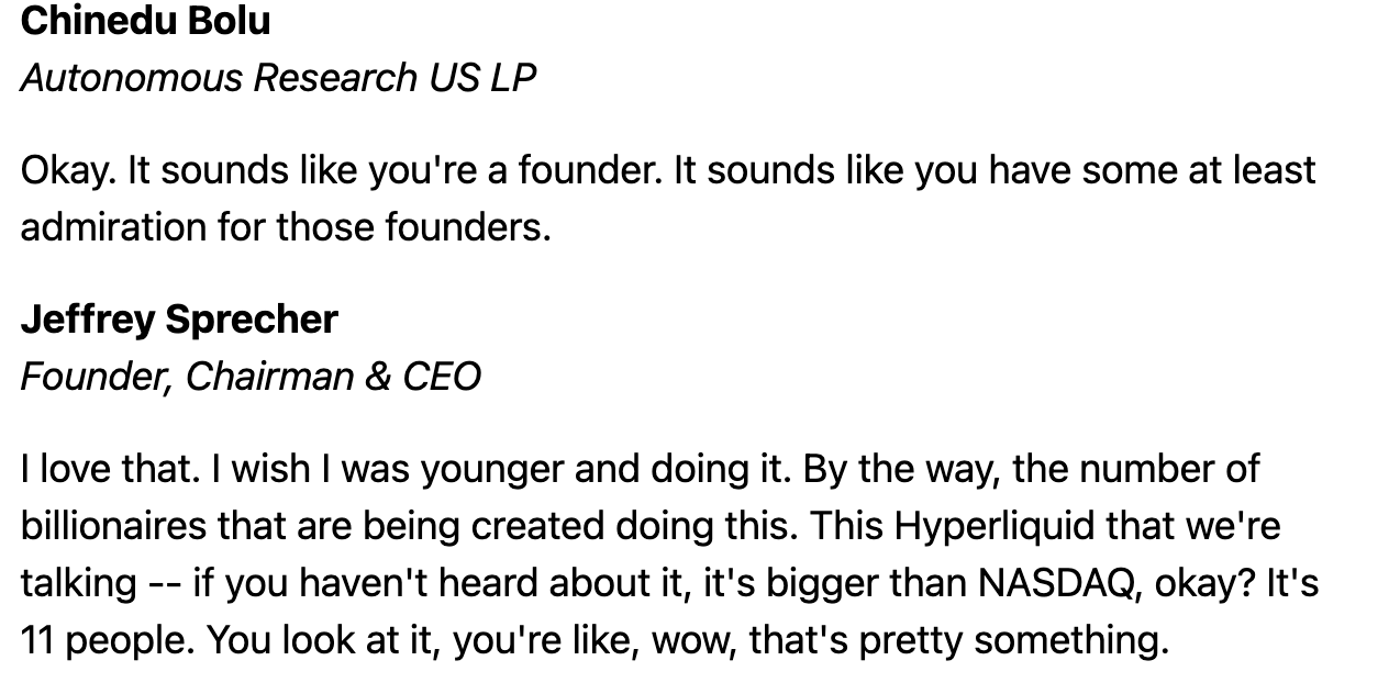 ICE's Jeff Sprecher (founder of ICE) on Hyperliquid
