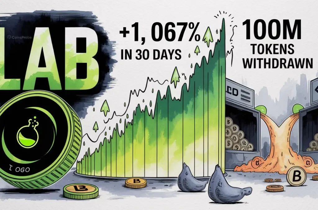 LAB Token Surges 1,067% in 30 Days — But 100M Tokens Withdrawn From CEX Raises Red Flags