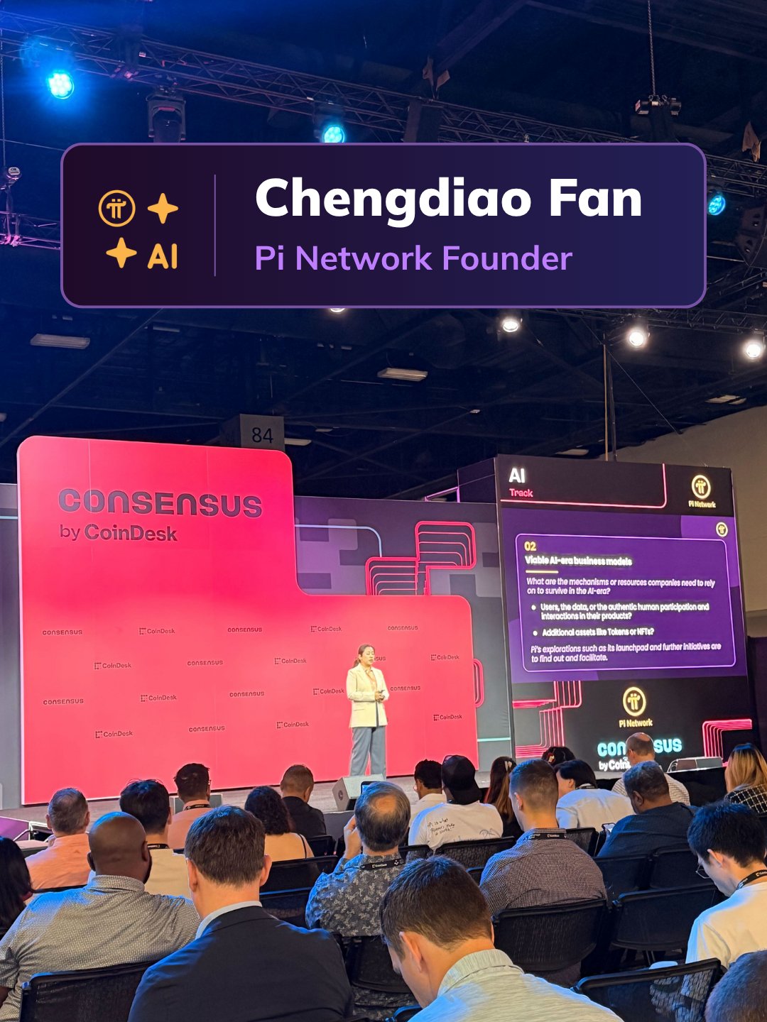 Pi Founder Chengdiao Fan spoke today at Consensus 2026 Miami