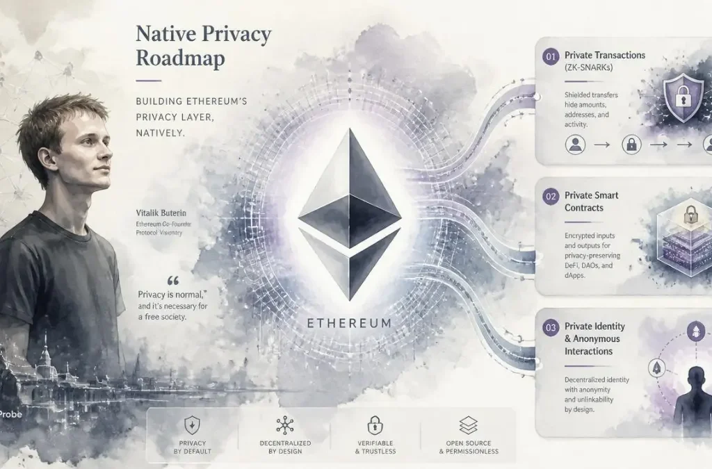 Vitalik Buterin Reveals Ethereum’s Short-Term Native Privacy Roadmap — 3 Key Technical Upgrades