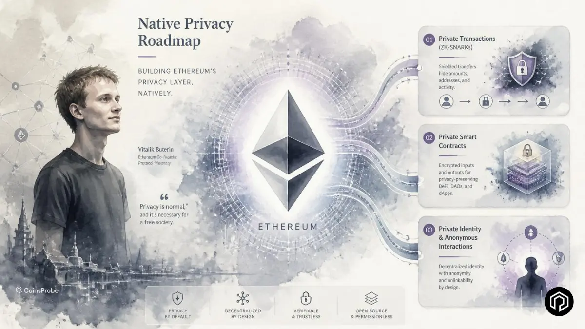 Vitalik Buterin Reveals Ethereum’s Short-Term Native Privacy Roadmap — 3 Key Technical Upgrades