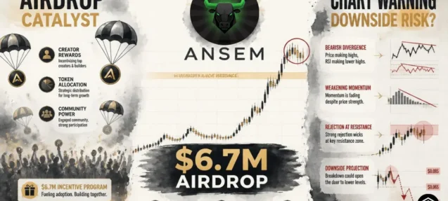 $ANSEM Pumps on a $6.7M Airdrop — While the Chart Quietly Warns of Potential Downside