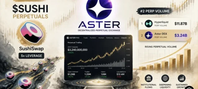 Aster DEX Lists SUSHI Perpetuals Trading, Strengthening Its No. 2 Perpetuals Ranking