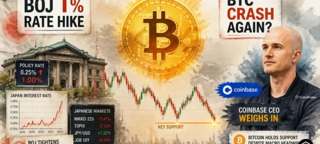 BOJ Rate Hike to 1%: Is Another Bitcoin Crash Coming? Coinbase CEO Weighs In