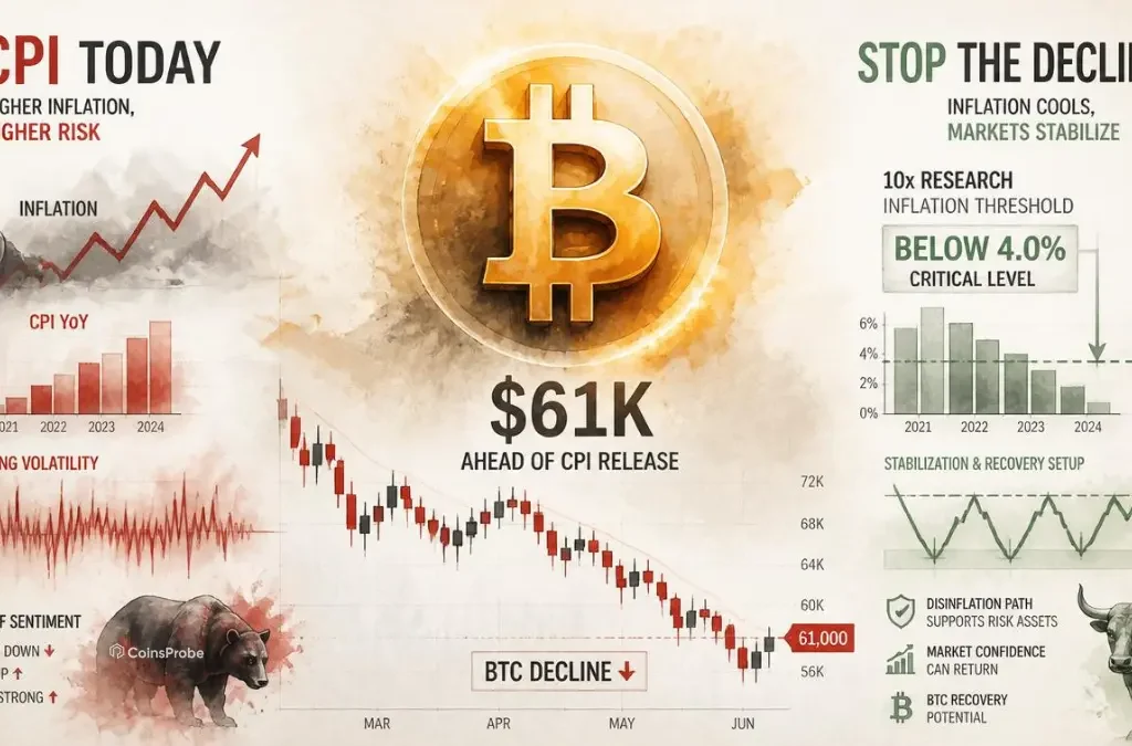 Bitcoin Braces for CPI Print Today— 10x Research Says BTC Needs Sub-4.0% to Stop the Decline